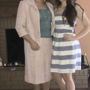 blue/white striped dress